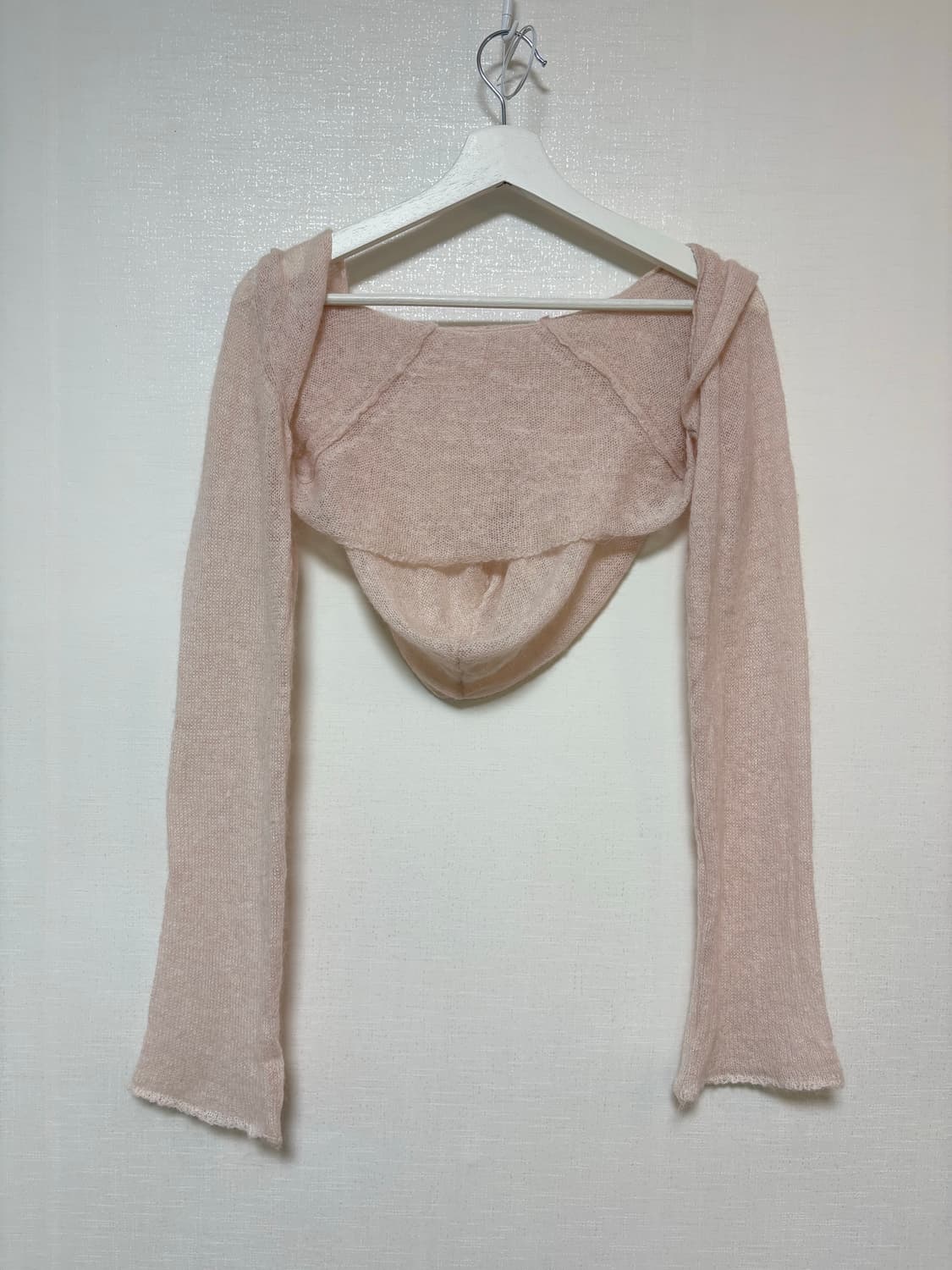 쓰리타임즈 후드볼레로 핑크 상품이미지4