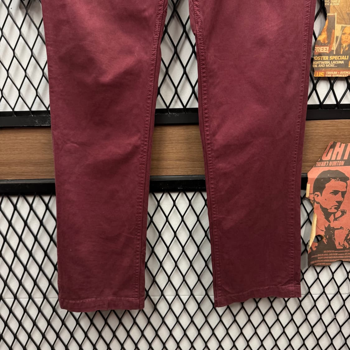 90s 그라미치 코튼 치노 팬츠 벨트 로고 포인트 버건디 상품이미지4