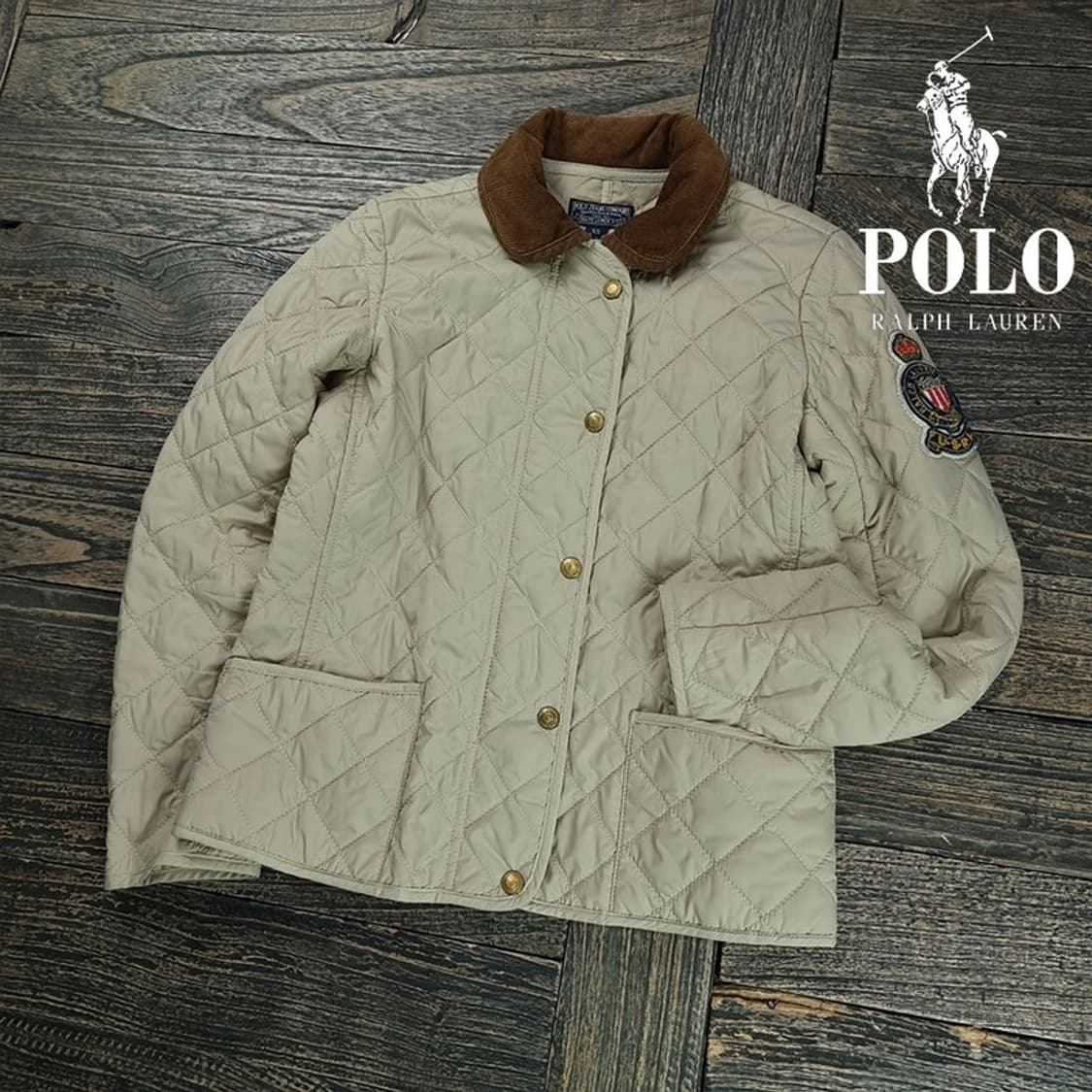 [폴로 랄프로렌] 코듀로이 골덴 카라 퀄팅 자켓 아이보리 M19657 상품이미지1