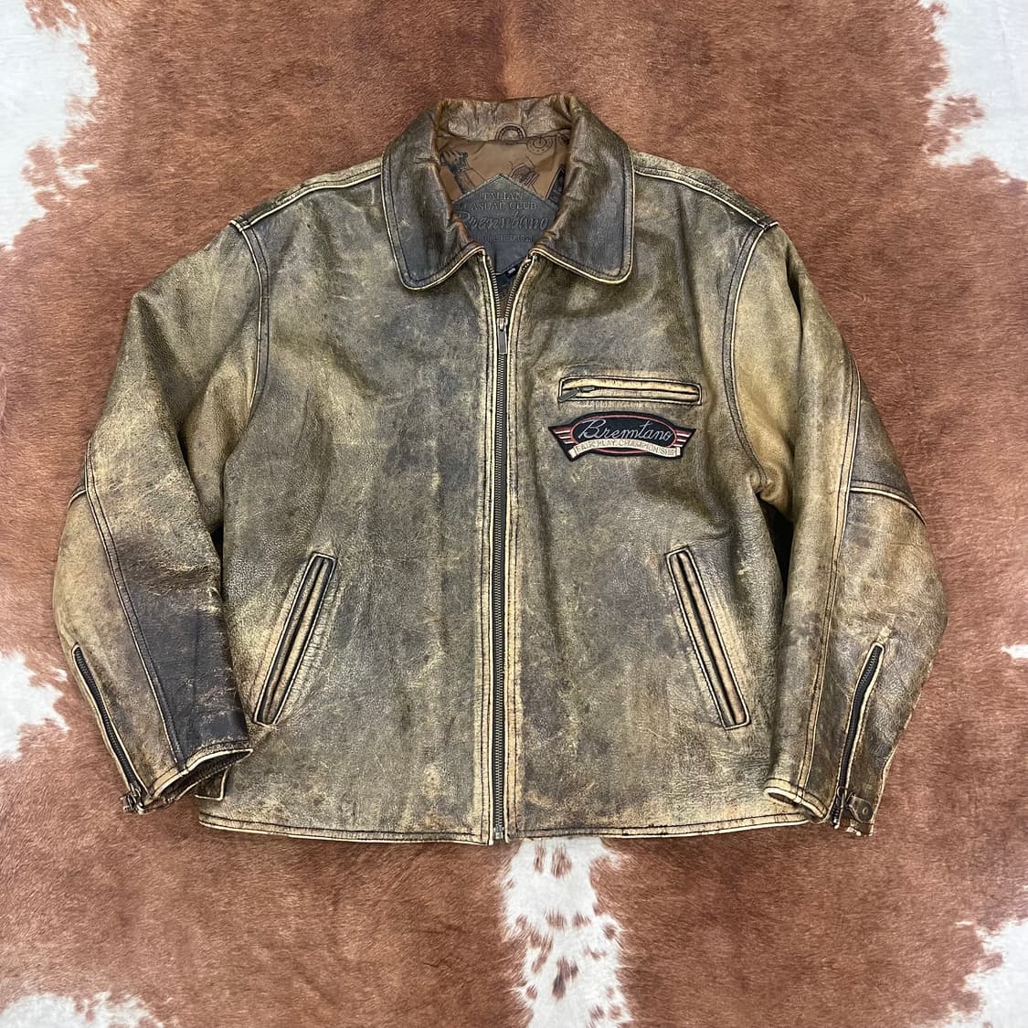 90's Vintage Cowhide Leather Jacket 상품이미지1