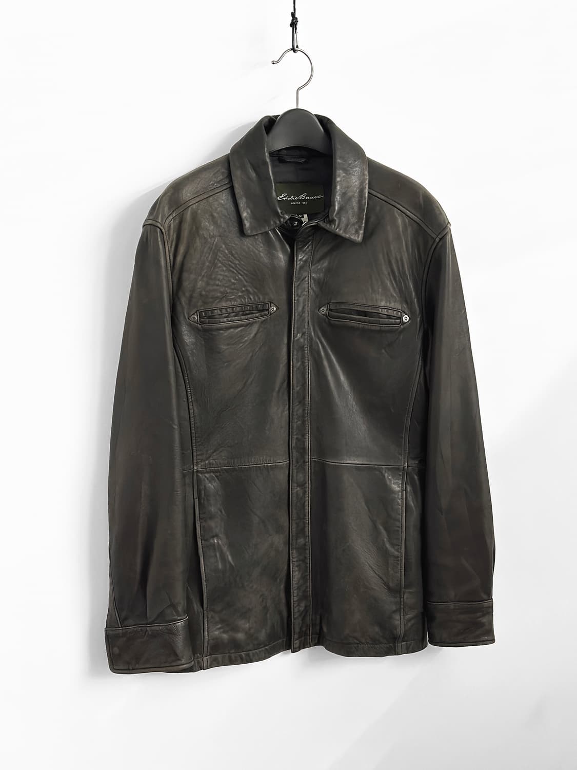 90~00s 에디바우어 제뉴인 램 레더 자켓 상품이미지3