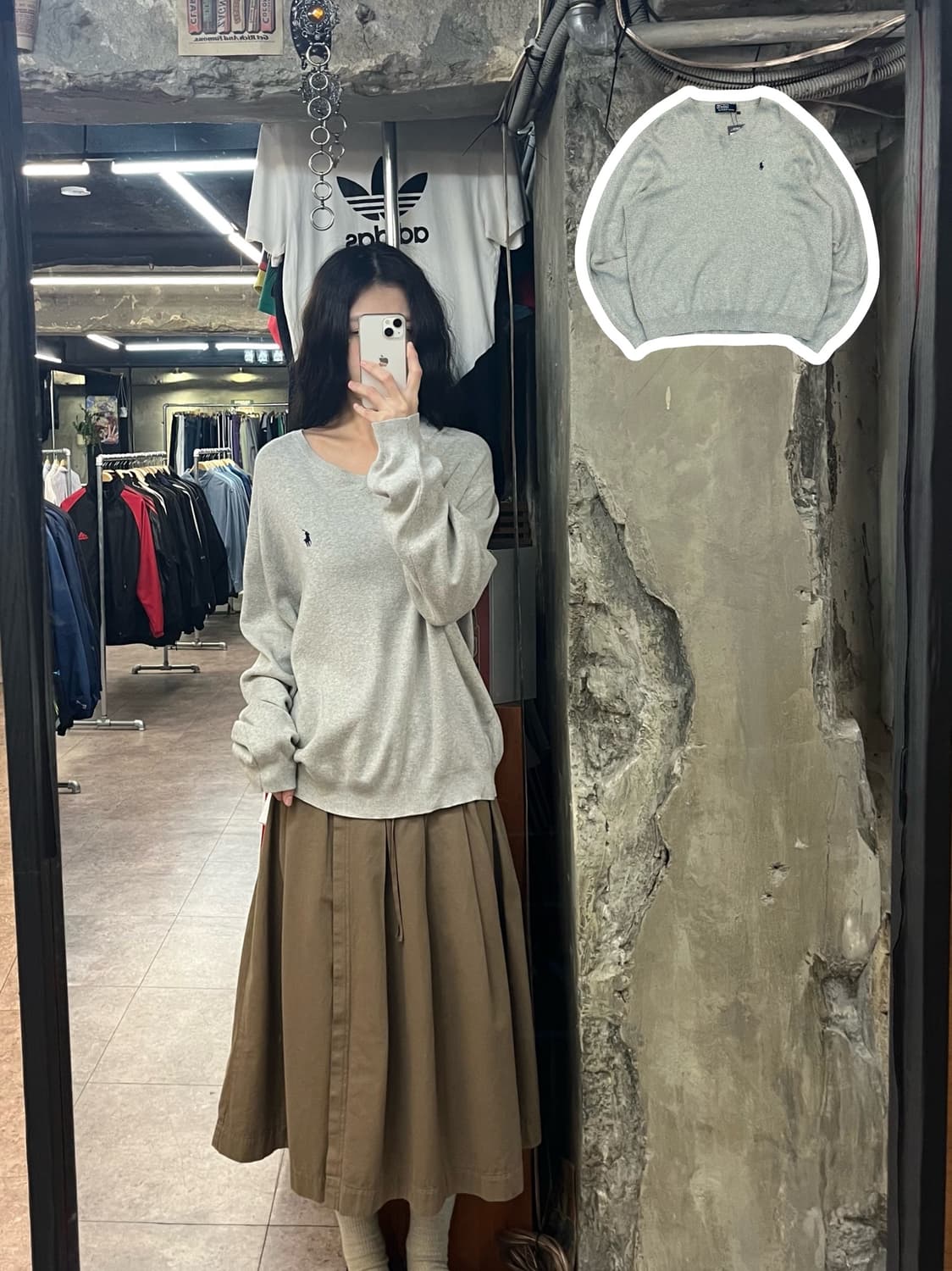 폴로 랄프로렌 브이넥 니트 그레이 XL #csz2769 상품이미지1