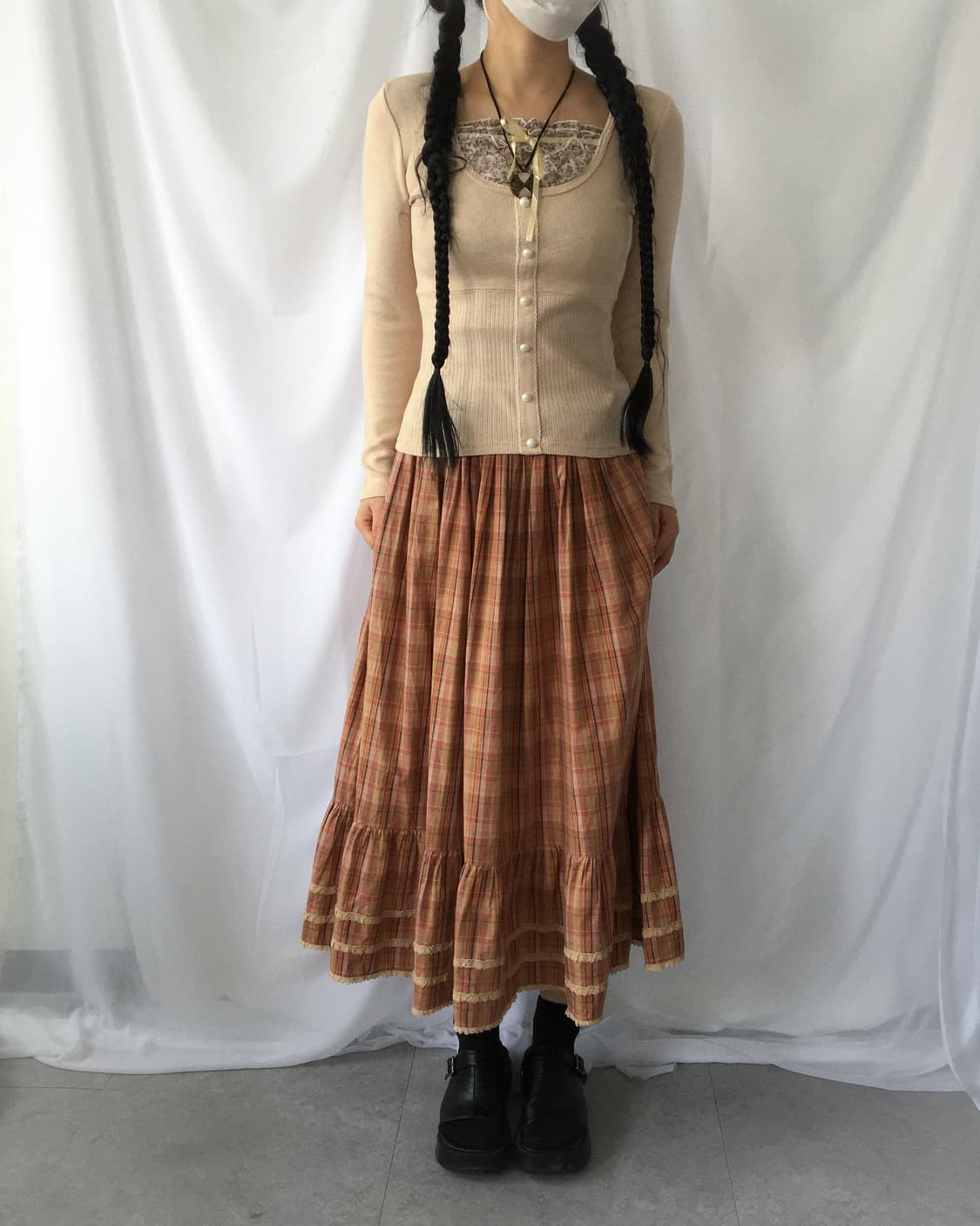 Check pattern skirt 상품이미지4