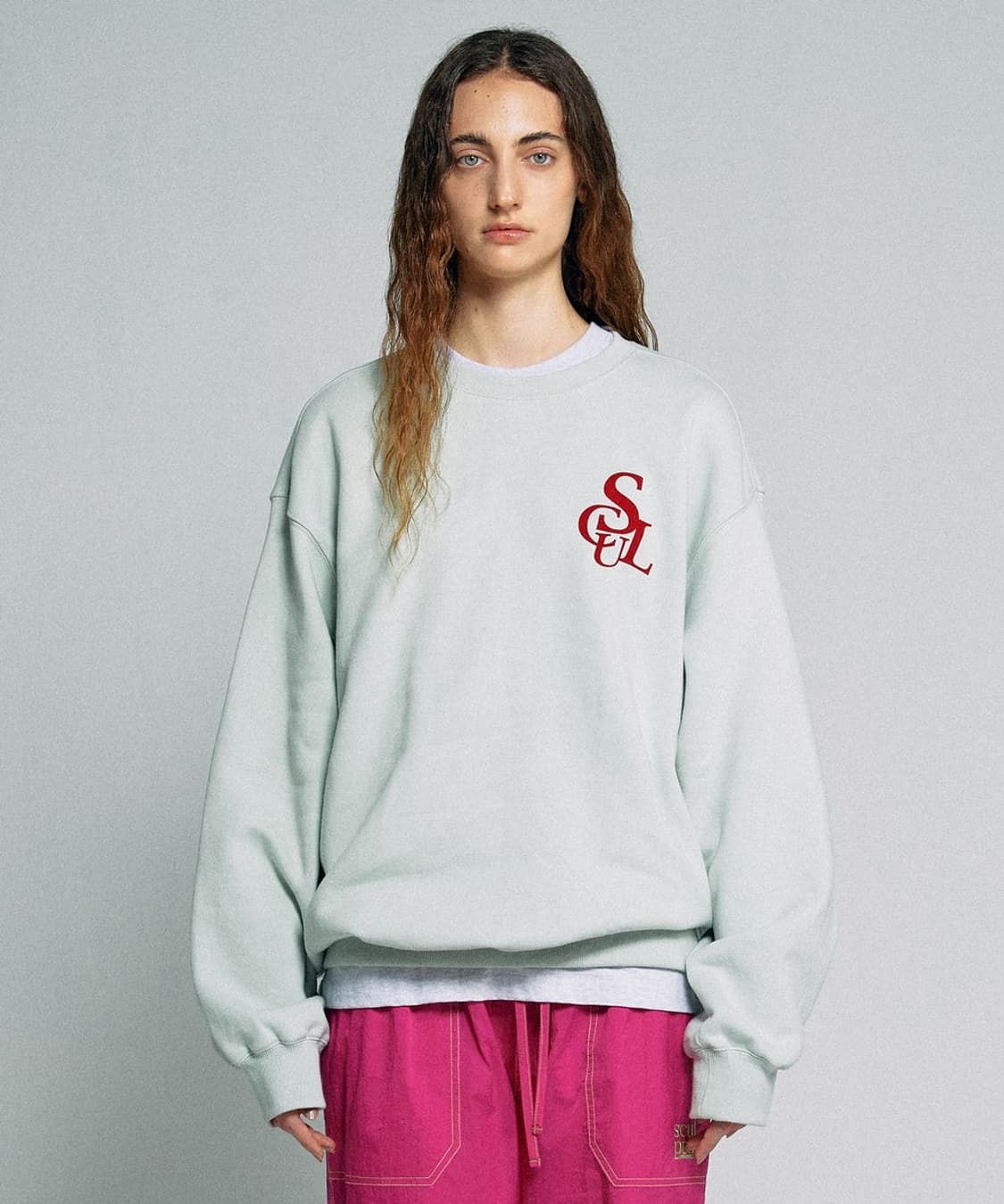 Sculptor 스컬프터 플로킹 심볼 로고 스웻셔츠 민트 상품이미지1