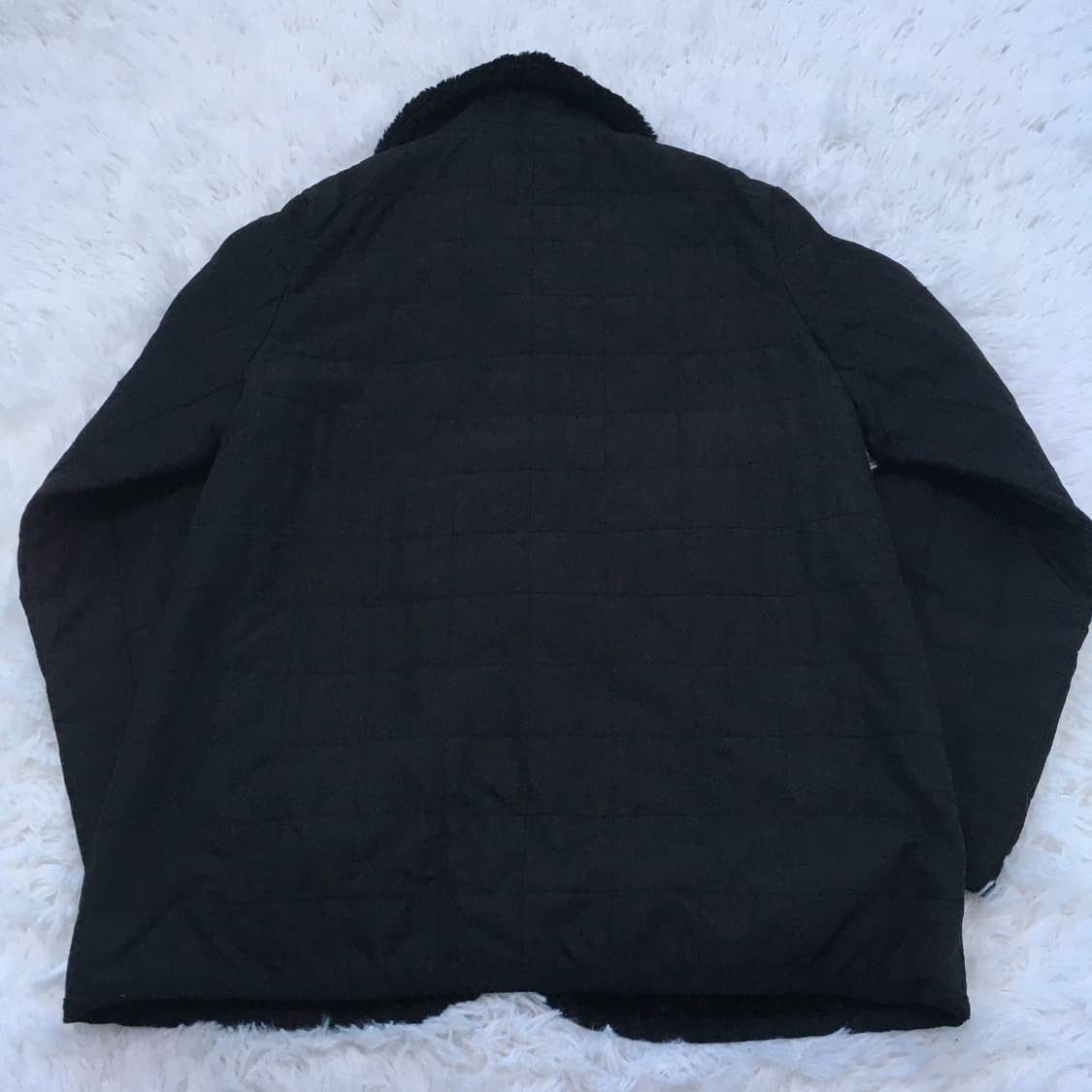 빈티지 블랙 퍼 패딩 자켓 765 y2k 스트릿 갸루 펑키 일본빈티지 상품이미지2