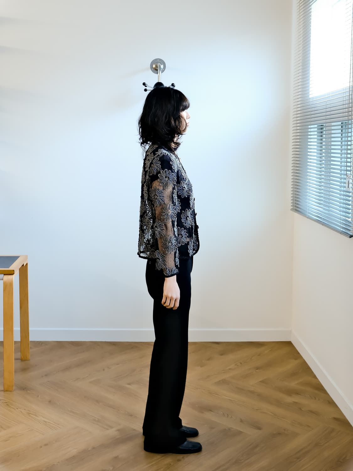 플로랄 패턴 시스루 시어 자켓 95  상품이미지3