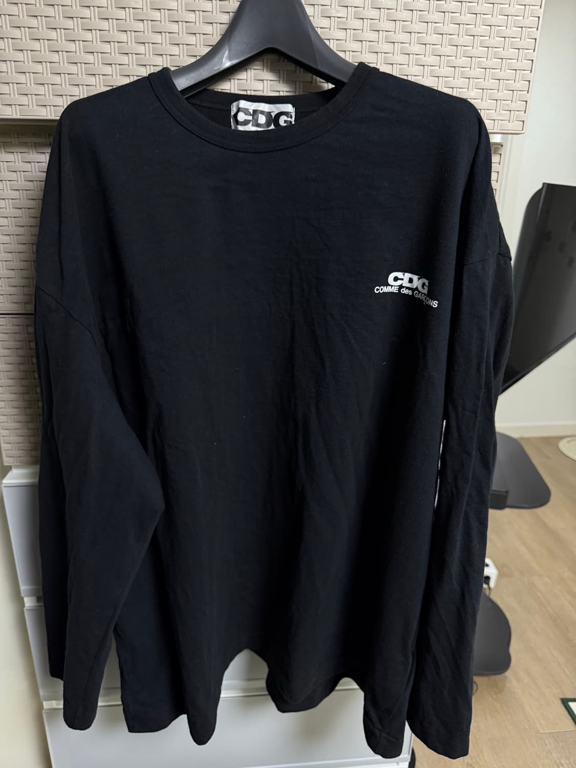 cdg 오버사이즈 긴팔티 블랙 m 상품이미지3