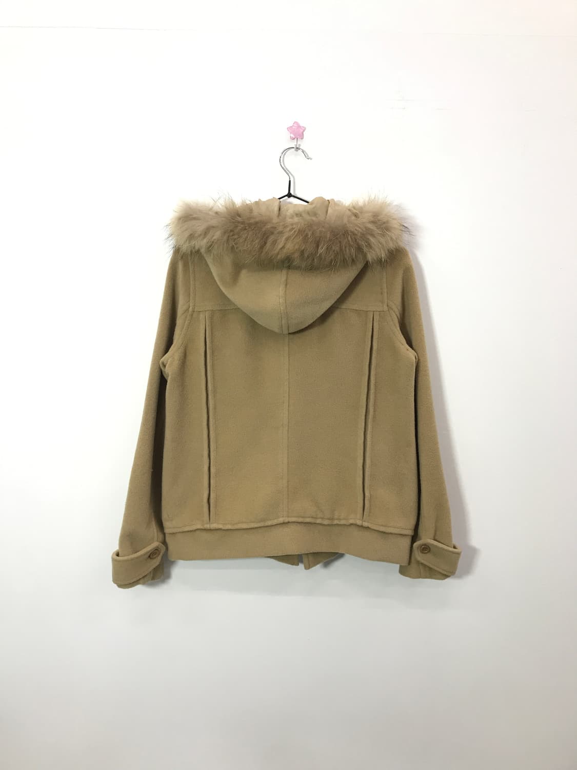 Jpn Beige Fur-Trimmed Hooded Duffle Coat 상품이미지5