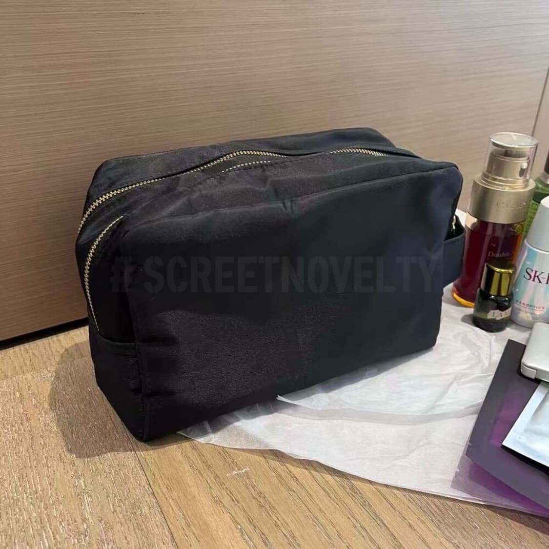 샤넬뷰티 트래블 파우치 더블파우치 클러치 블랙 상품이미지4