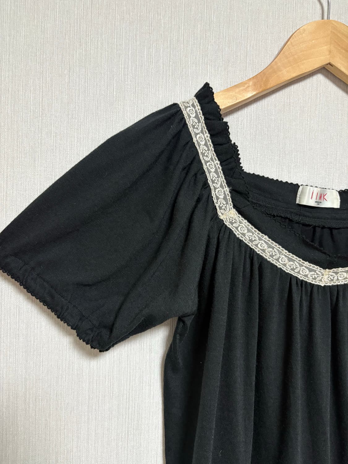 블랙 레이스 리본 블라우스 상품이미지7