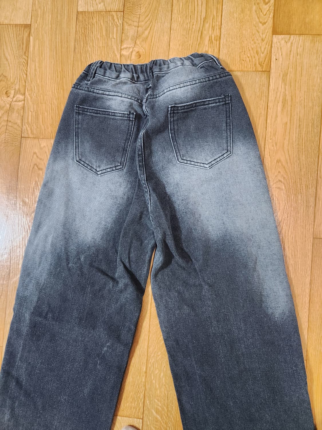 워싱 데님 와이드 팬츠 S 상품이미지3