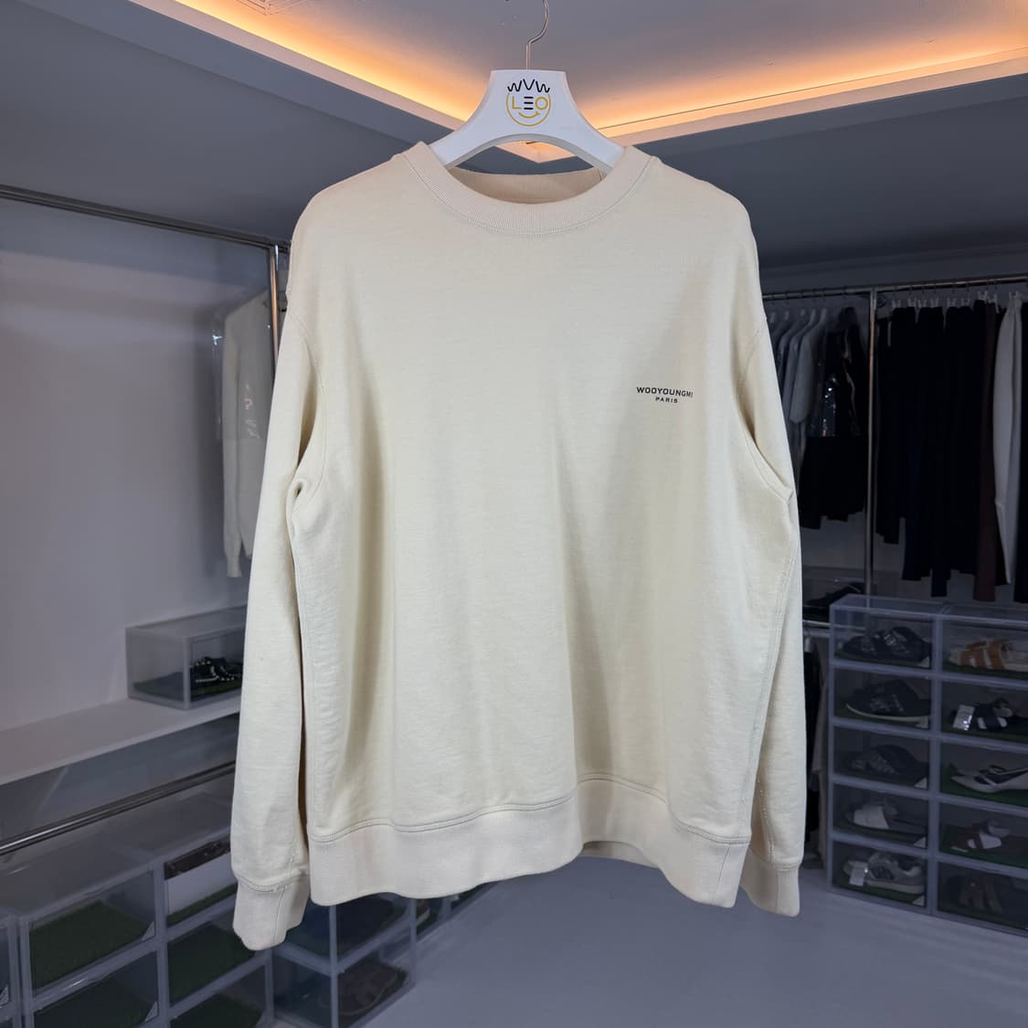 [리오브전포점] 우영미 백 스퀘어 라벨 라운드 코튼 스웨트셔츠 맨투맨 5 상품이미지1