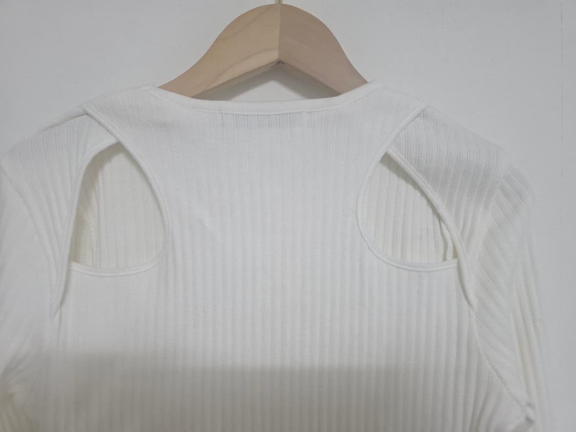 한섬 SJYP 아이보리 골지 티셔츠 슬림핏S 상품이미지5