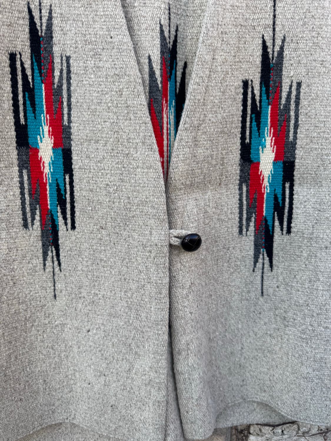 오르테가 핸드 우븐 울 치마요 베스트 옆트임 그레이 웨스턴 네이티브 조끼 상품이미지7