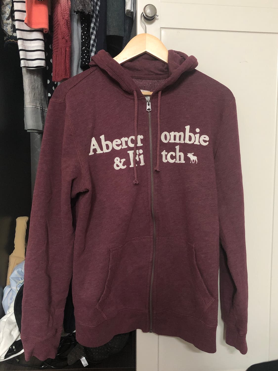 빈티지 아베크롬비 후드집업 버건디 상품이미지1