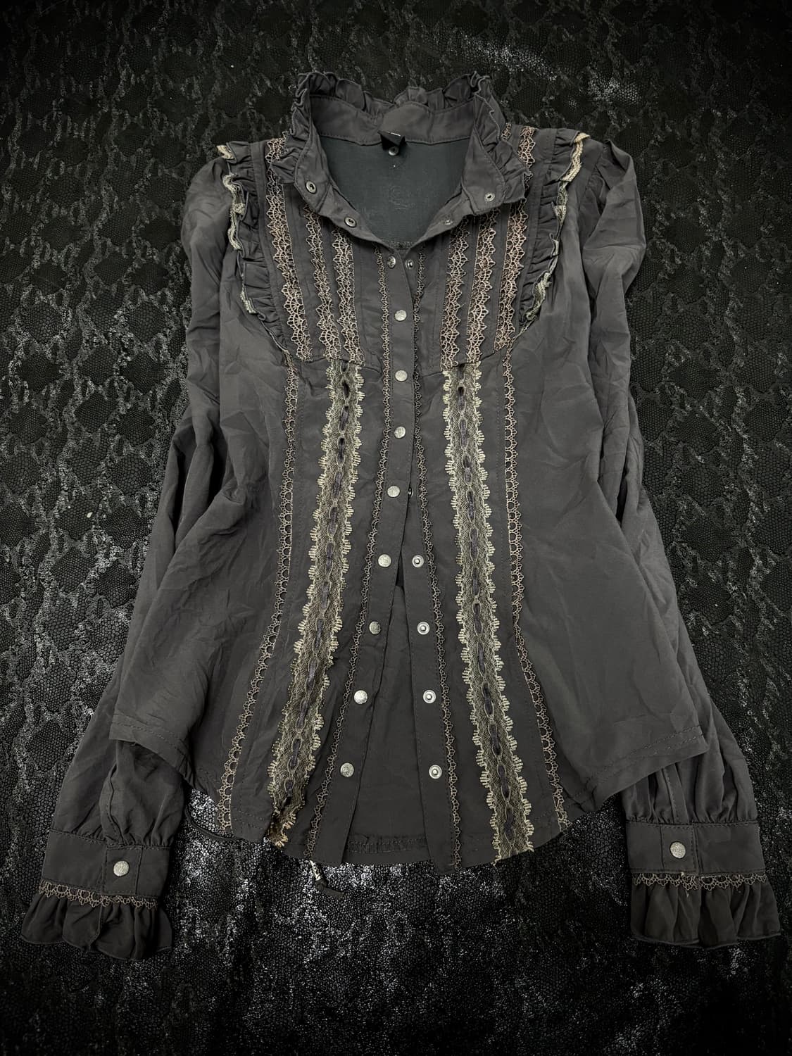 “Ozz oneste” Gothic Mood Lace-Up Slim Fi 상품이미지1