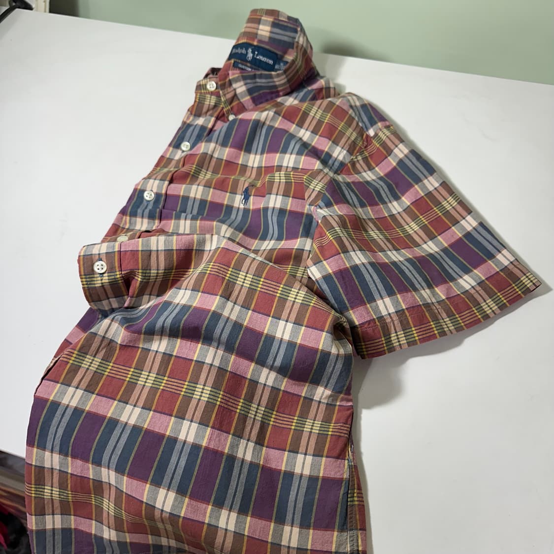 XL 100-105 폴로 랄프로렌 포니로고 체크 반팔셔츠 상품이미지2