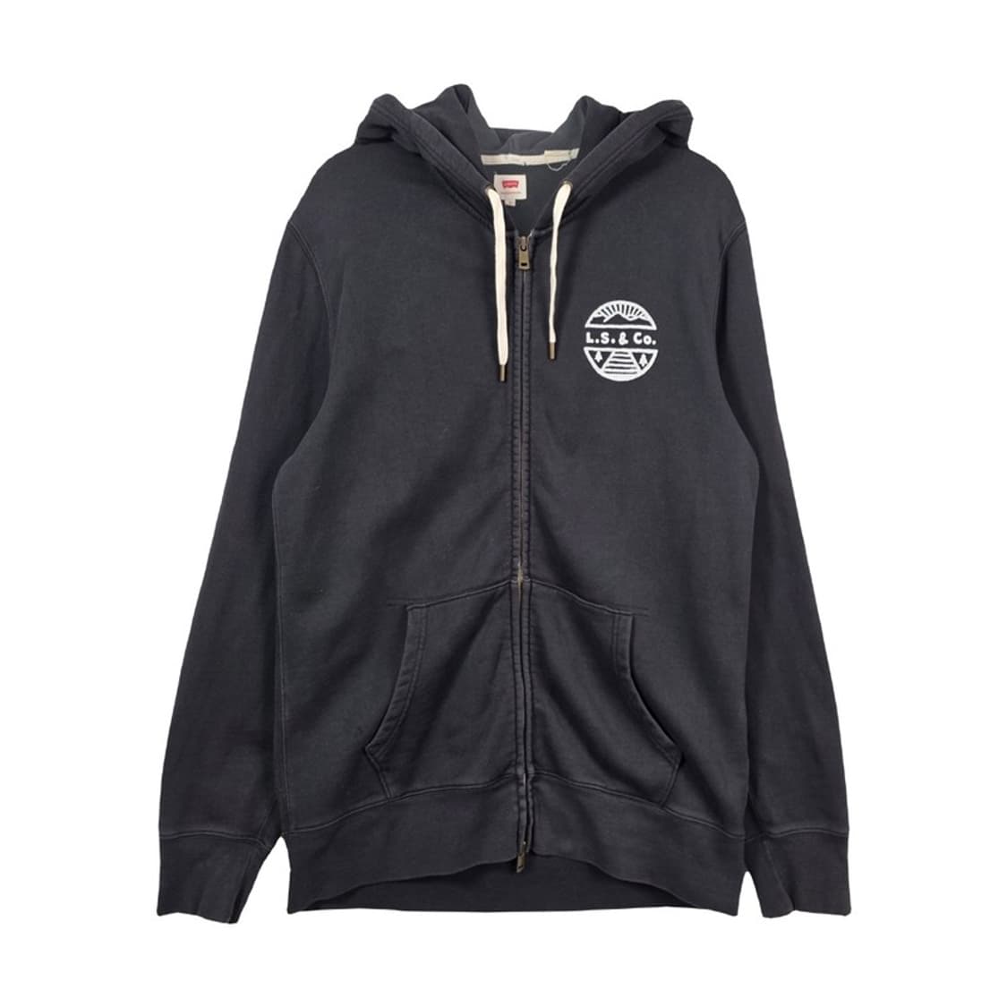 리바이스 서클 로고 빈티지 블랙 후드 집업 L 상품이미지1