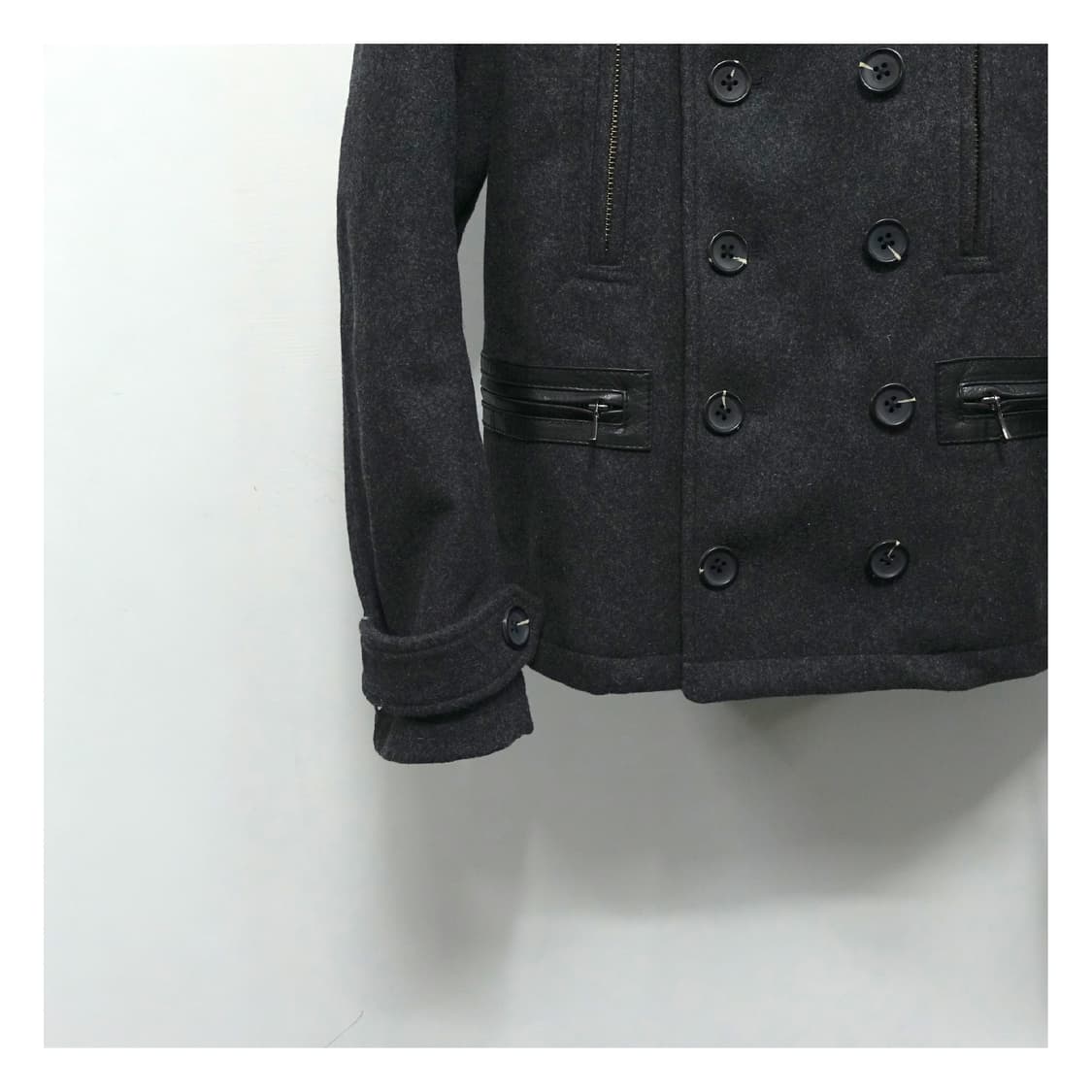 [46] SHELLAC 쉘락 더블버튼 레더 포켓 아티잔 나폴레옹자켓 상품이미지7