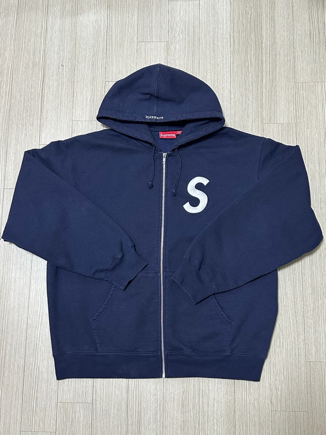 슈프림 S로고 후드집업 네이비 XL 상품이미지1