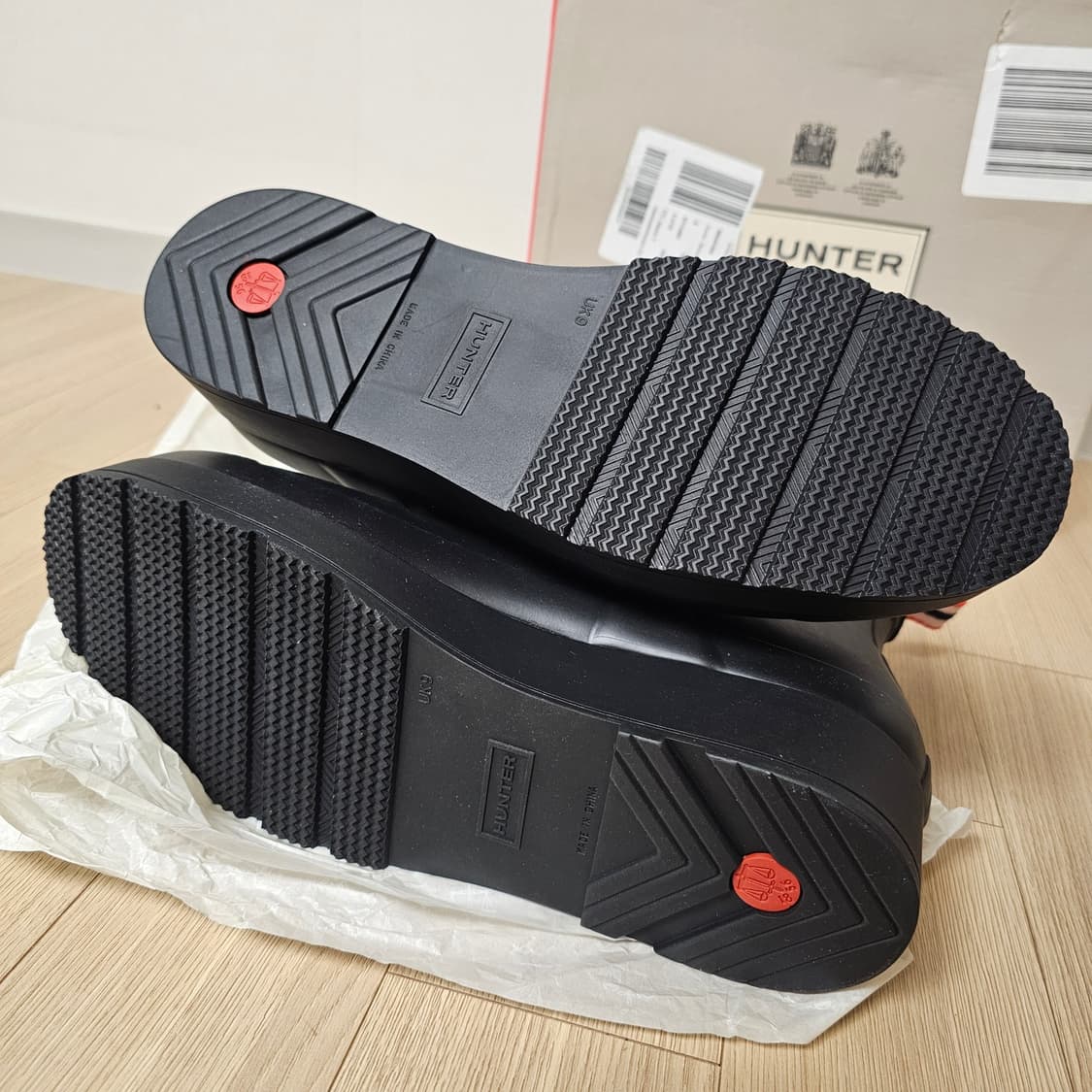 280 새제품) 헌터 플레이 쇼트 레인 부츠 장화 방한화 블랙 상품이미지4