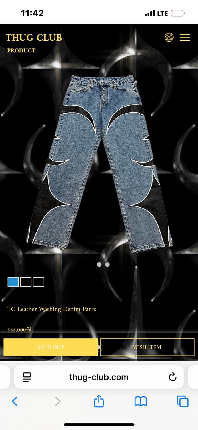 TC Leather Washing Denim Pants 상품이미지1