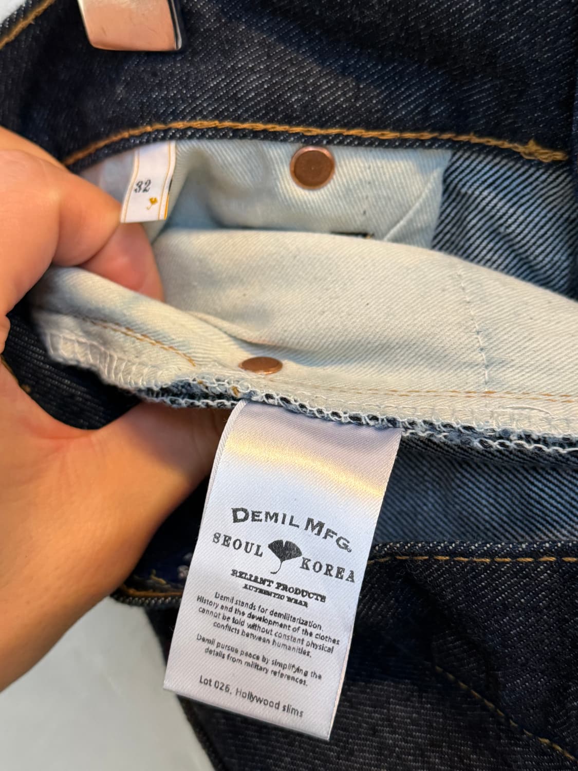 Demil mfg lot.026 Hollywood 슬림 워싱 진 32 상품이미지5