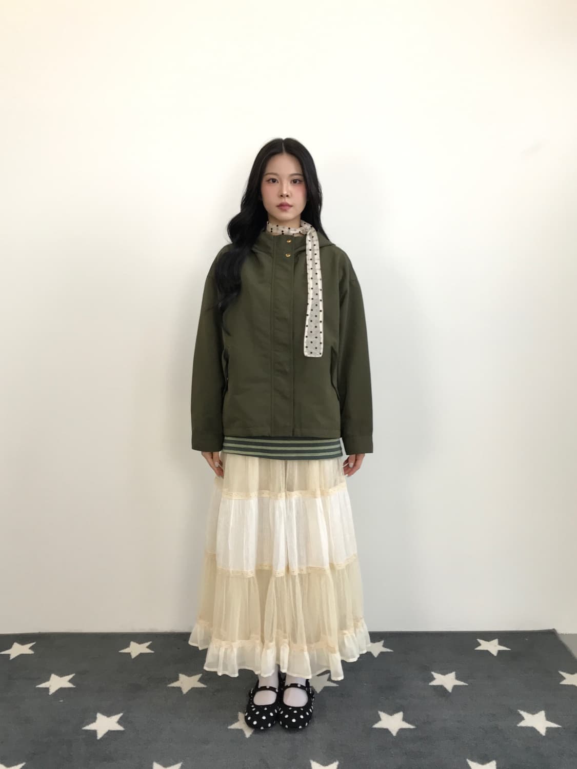 Jpn Tiered Lace & Tulle Maxi Skirt  상품이미지4