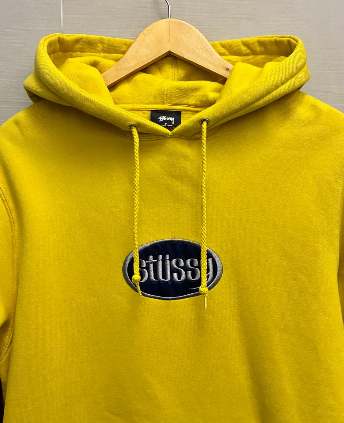 (S/97)Stussy 스투시 오벌 앱 로고 후드티셔츠 옐로우 상품이미지4