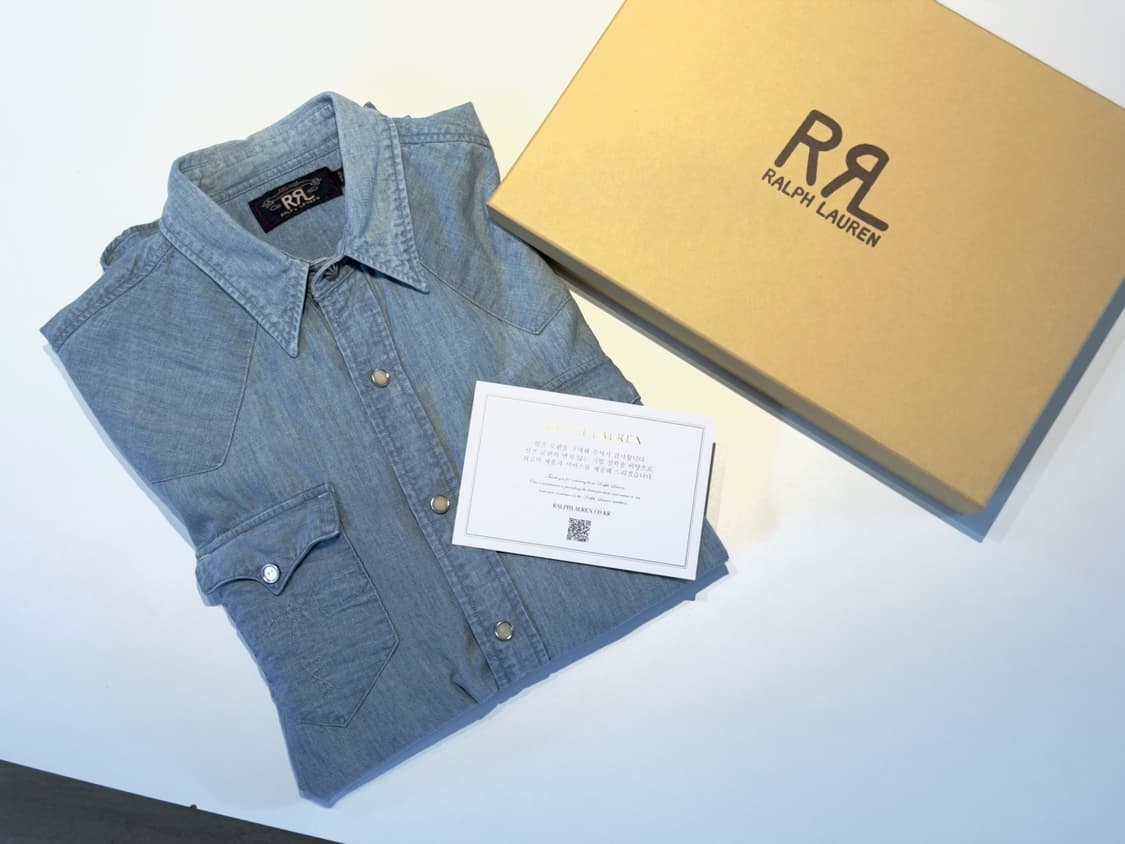 RRL 더블알엘 샴브레이 웨스턴 셔츠 판매합니다. 상품이미지1