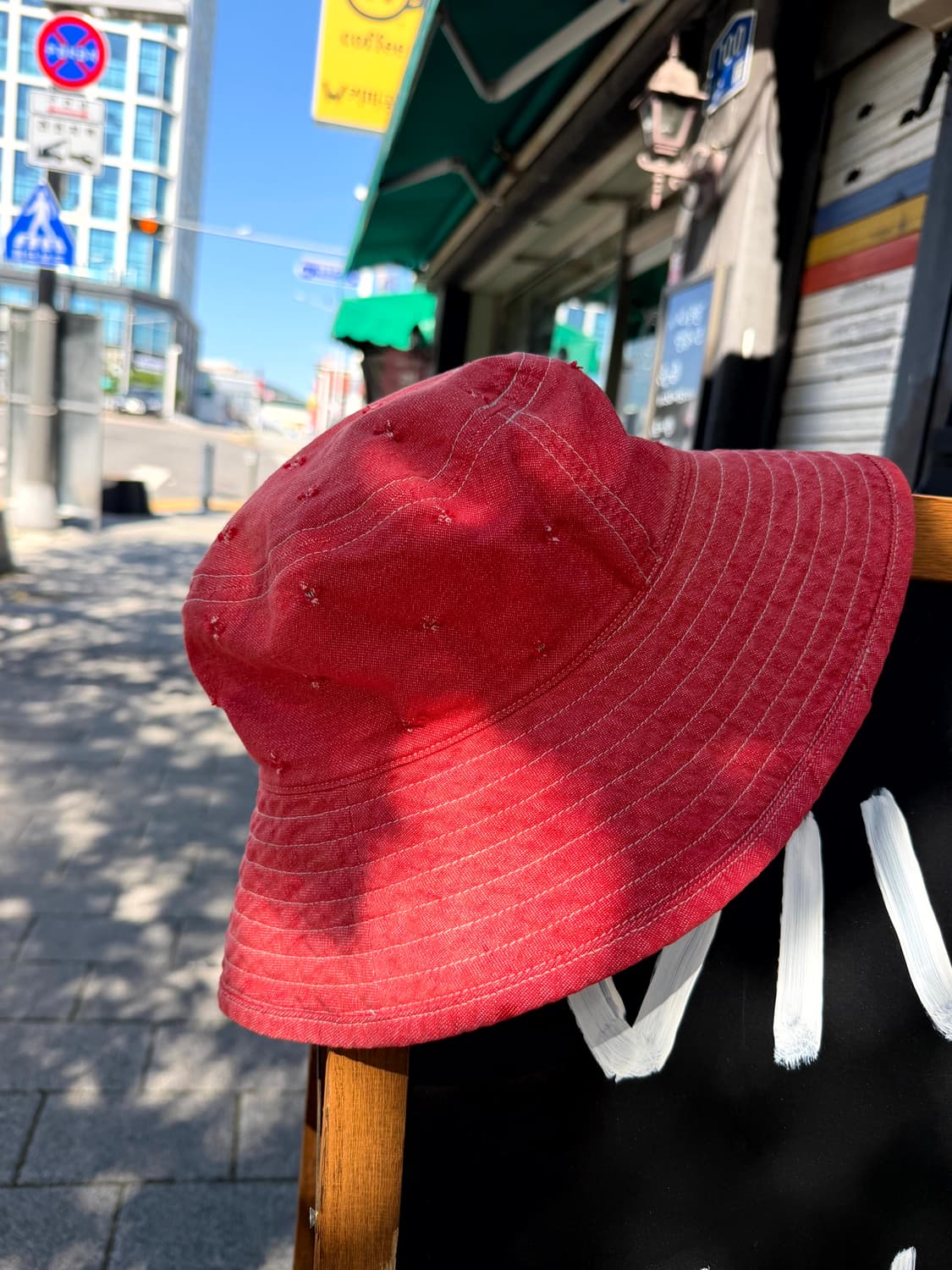 Vintage Chiyoda Red Stitched Bucket Hat 상품이미지2