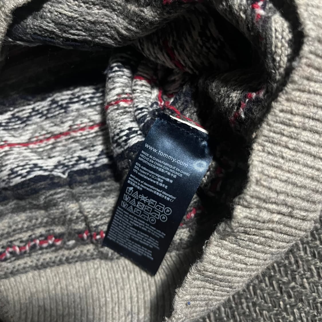 [S] TOMMY HILFIGER 타미힐피거 울 코튼 패턴 니트 상품이미지5
