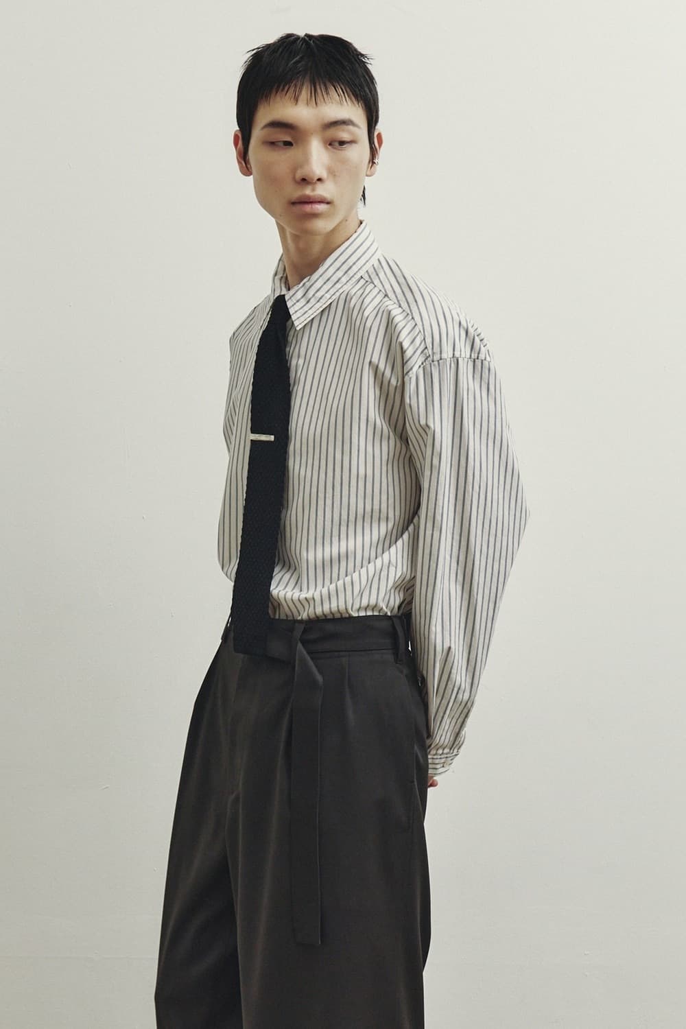 유스 스트라이프 셔츠 S 상품이미지1