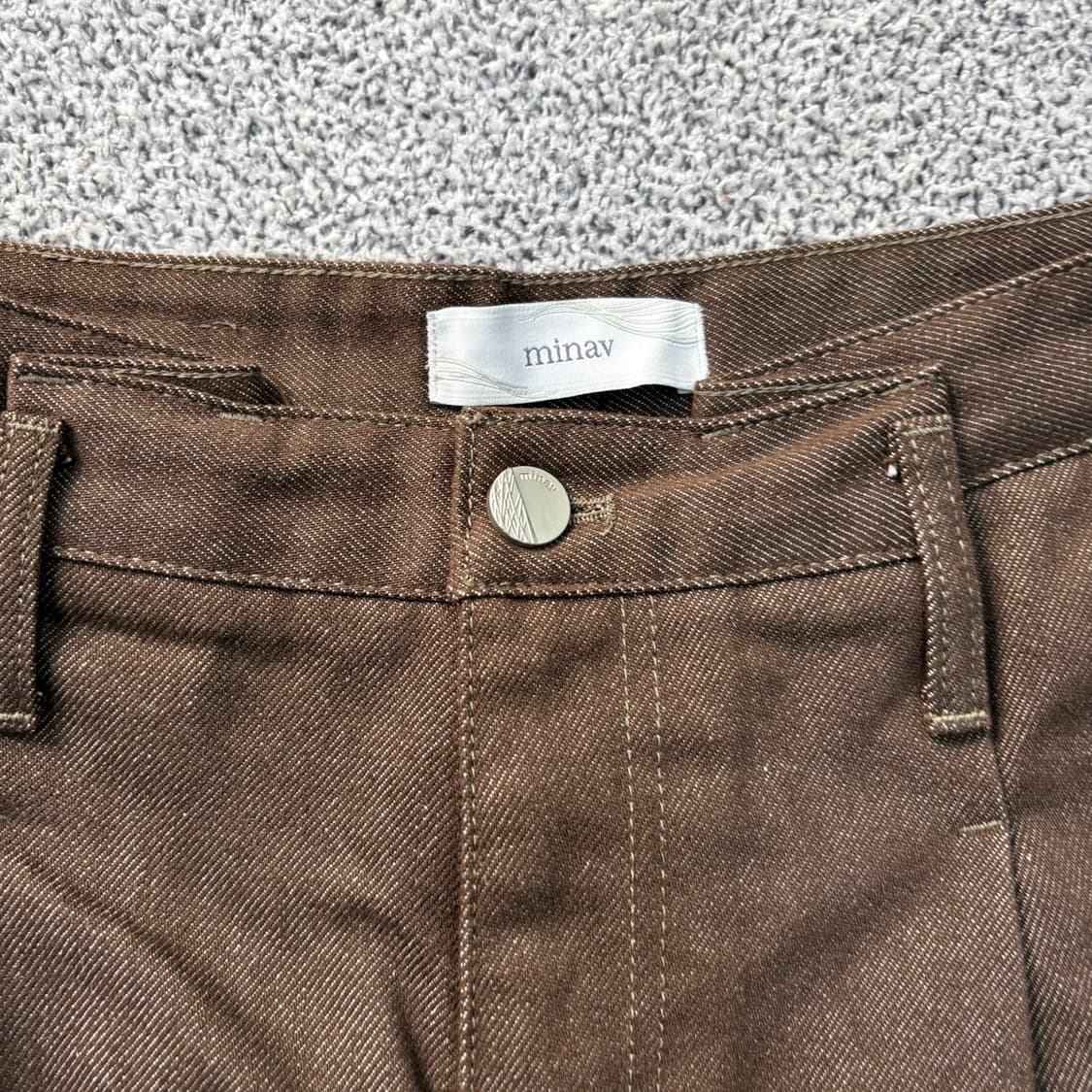 S 미나브 남성 핀턱 와이드 팬츠 브라운 0331J 상품이미지2