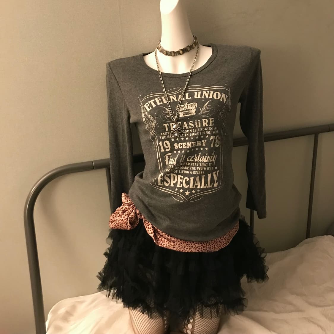 JPN Vintage 갸루 큐빅 롱슬리브 상품이미지2