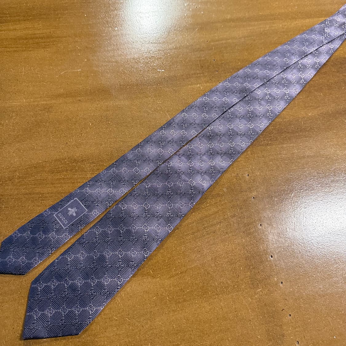 구찌GUCCI GG 패턴 실크 넥타이 다크퍼플 상품이미지3