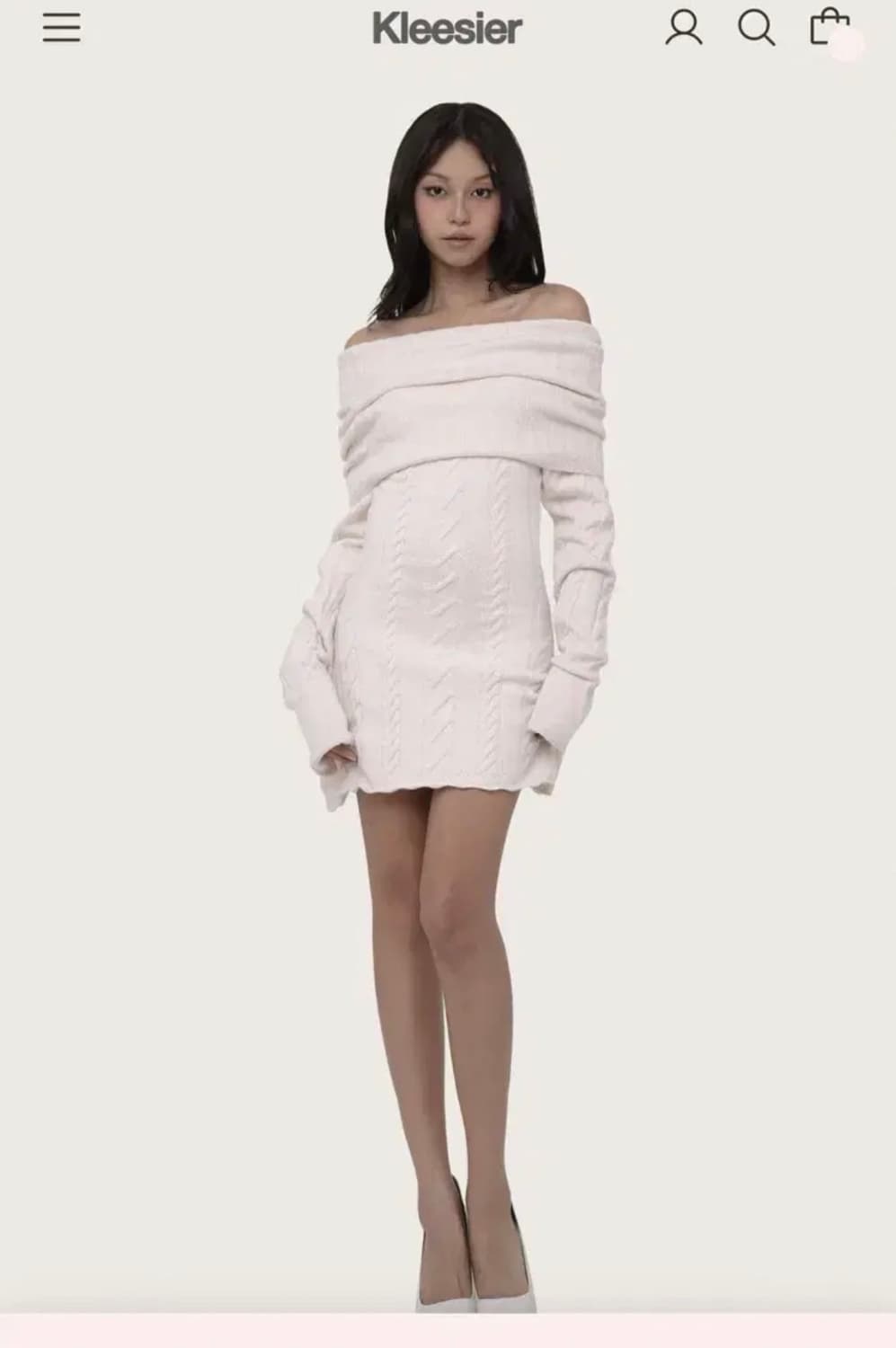 구해요))클리시어 오프숄더 니트 원피스 러브 노트 원피스 상품이미지1