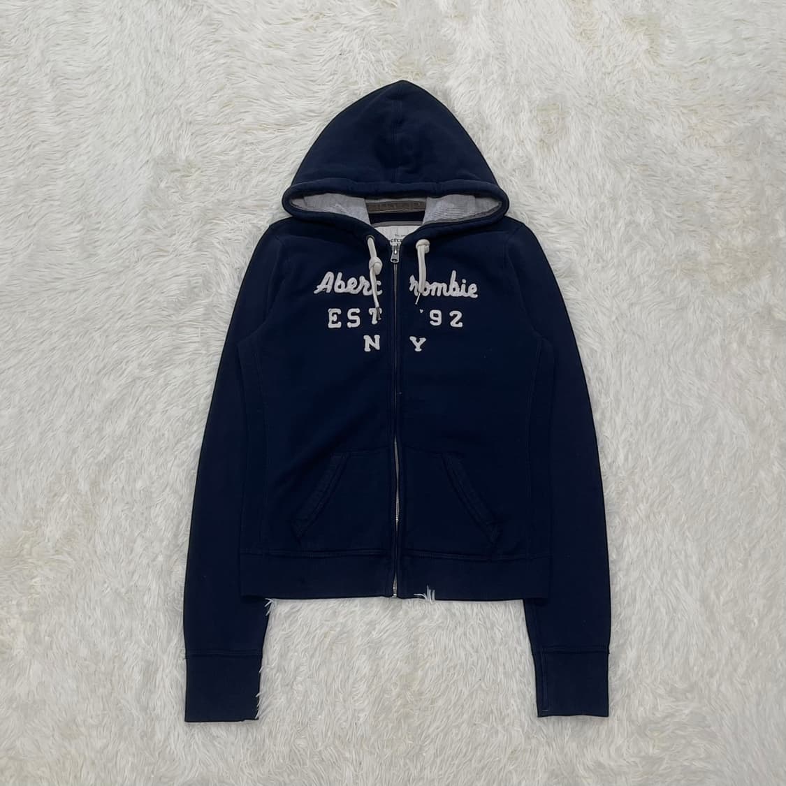 아베크롬비 스펠 로고 후드집업 네이비 상품이미지2