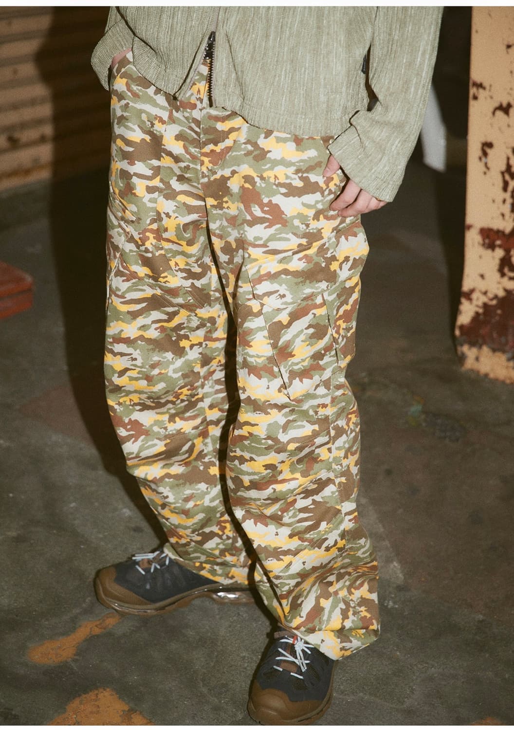 노우웨이브 유니섹스 빅 포켓 카고 팬츠 CAMO, S사이즈 상품이미지4