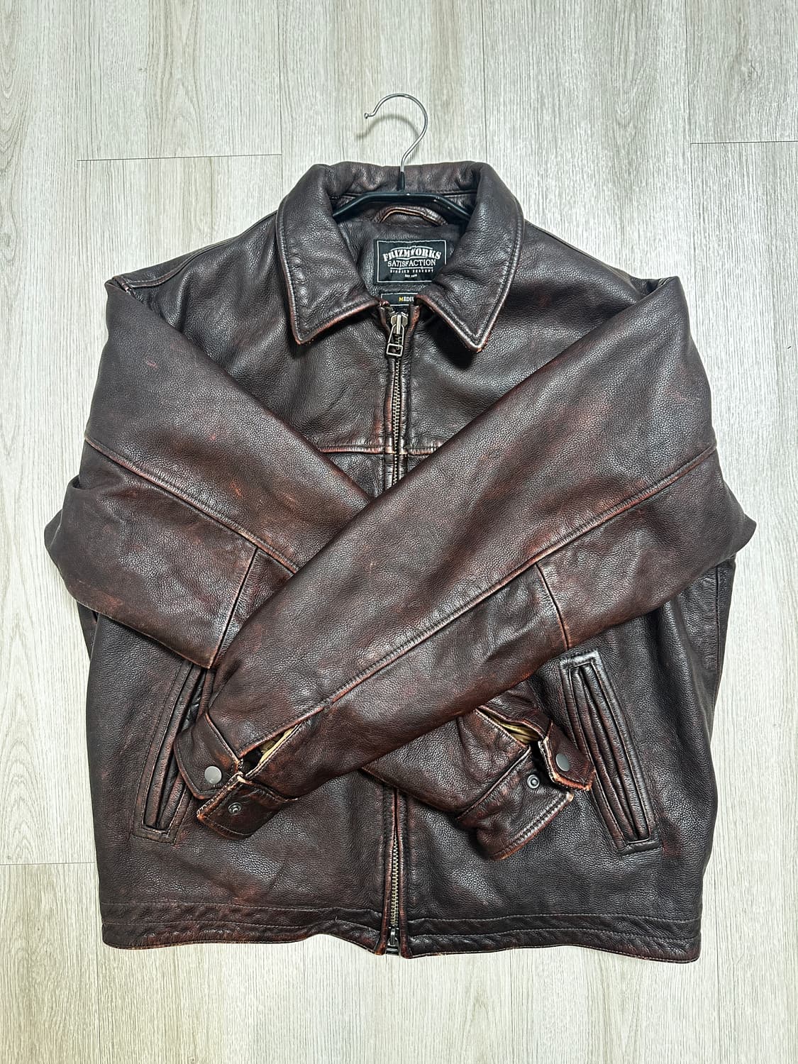 프리즘웍스 가죽 자켓 브라운(M) 상품이미지1