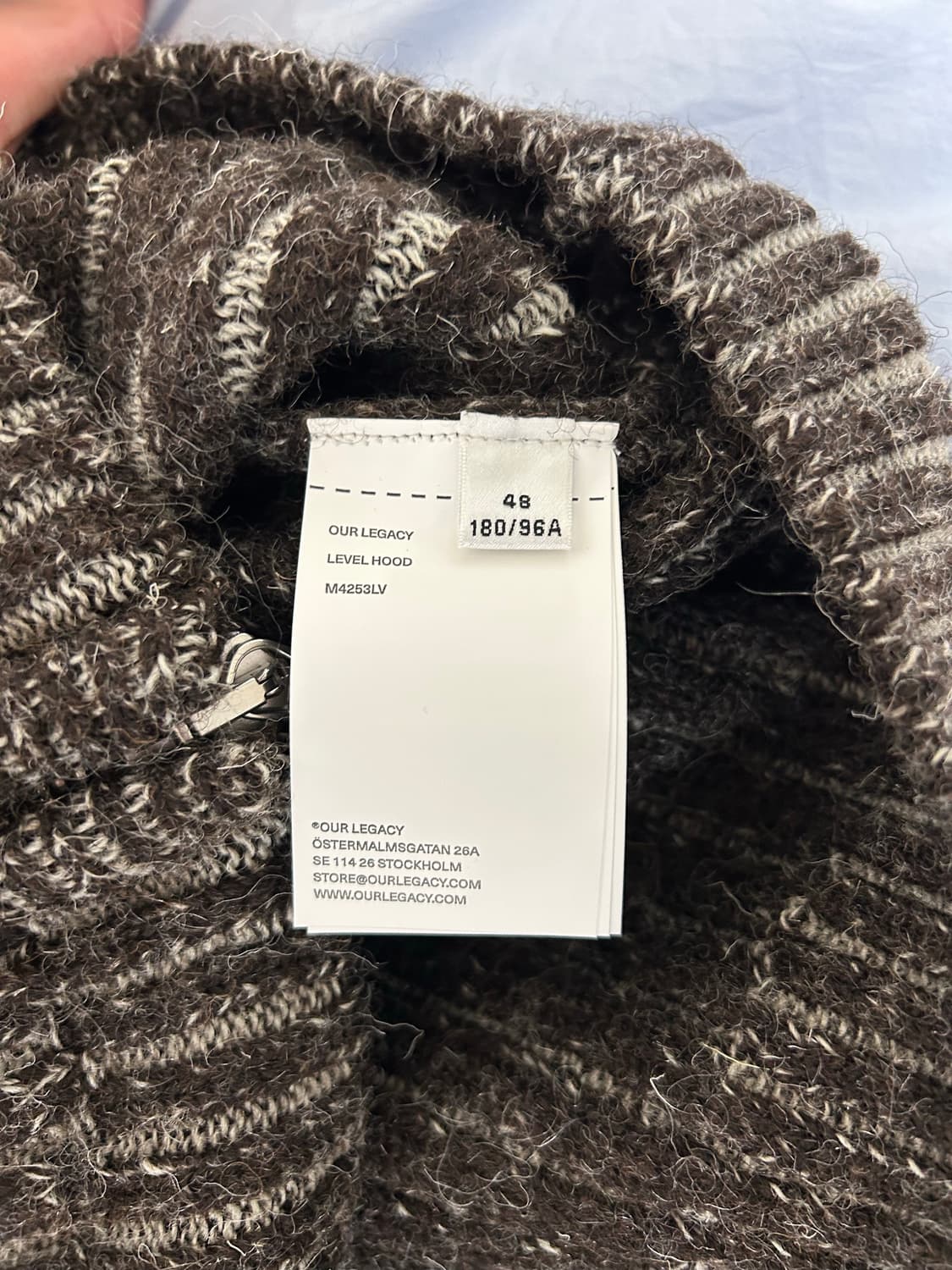 (48)아워레가시 25fw 레벨 후드 바니제 브라운 니트 집업 상품이미지7