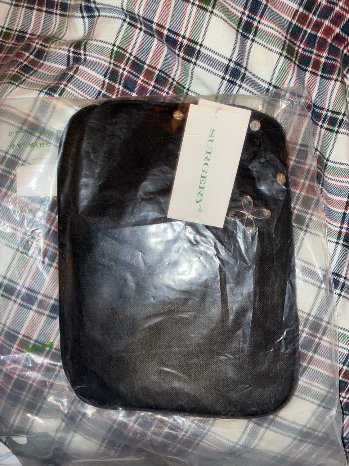 써저리 데님 진 클로버 로고 클러치 백 블랙 데님 상품이미지3