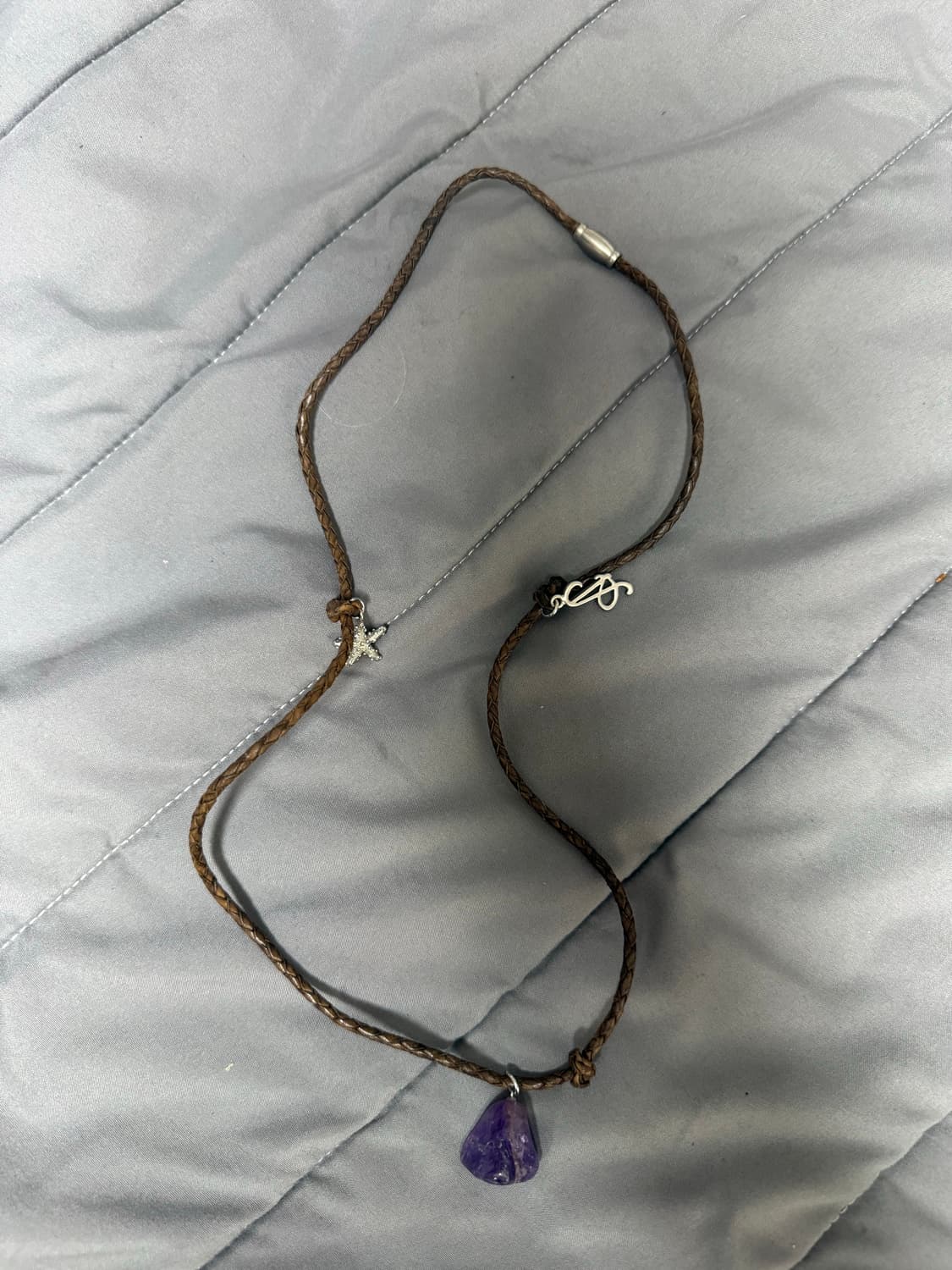 애프터프레이 오션 주얼 레더 네클레스 퍼플 상품이미지1