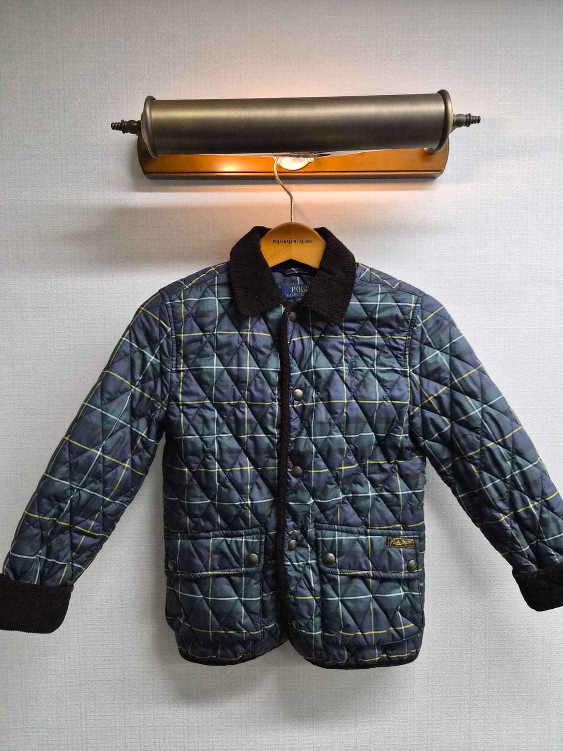 키즈 S/8)폴로 랄프로렌 타탄체크 퀼팅 자켓 팝니다 상품이미지1
