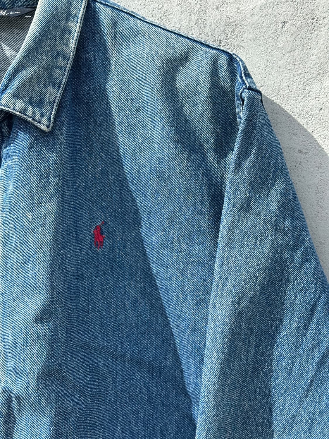 [M-L] 80s 폴로 랄프로렌 데님 블루종 자켓 USA made 상품이미지4