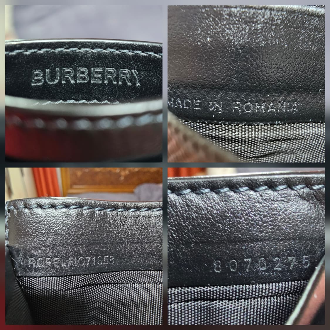 (정품) 신상 버버리 체크 카드지갑/남녀공용/차콜색상/개인 상품이미지3