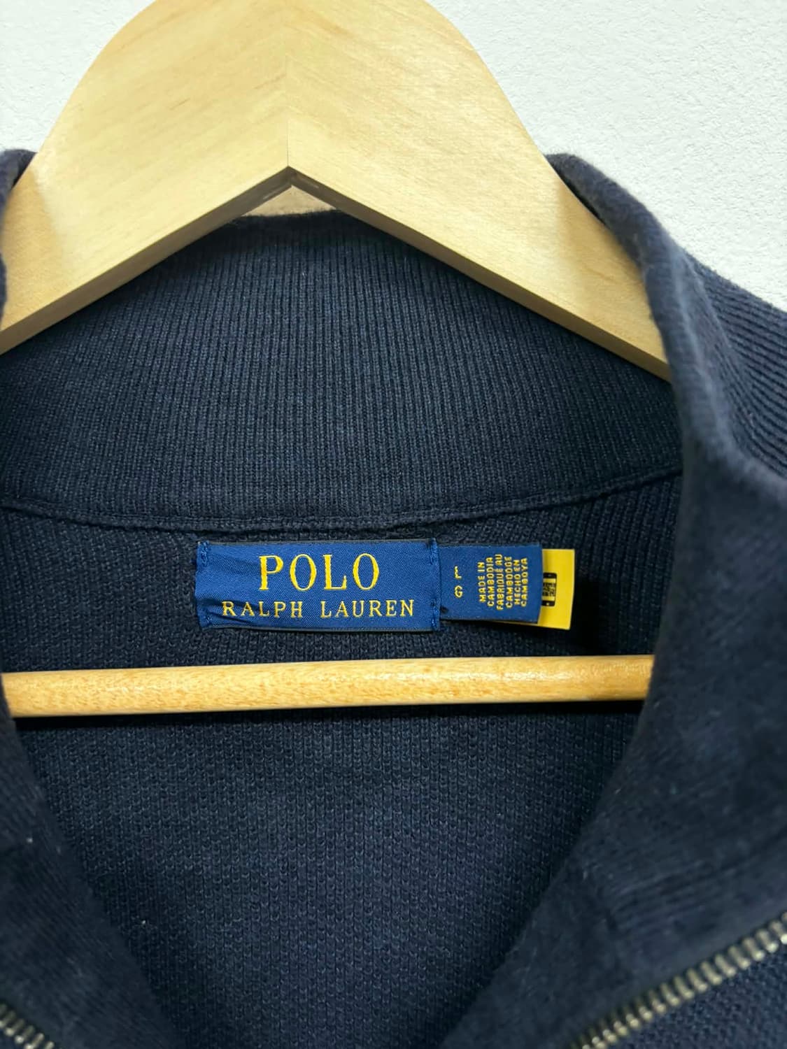 [L] 폴로 랄프로렌 신형 네이비 하프 집업 코튼 니트 상품이미지3