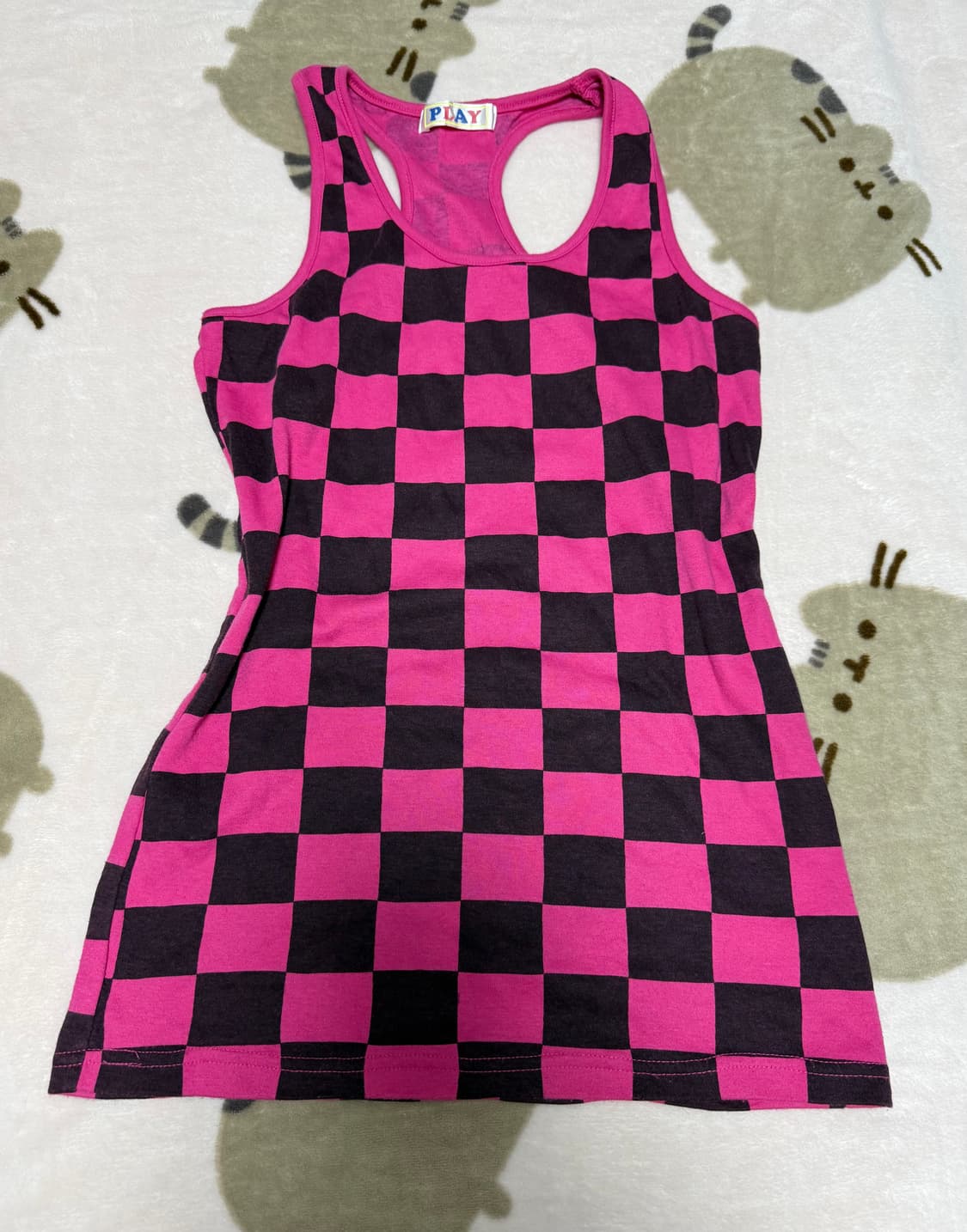 핑크+블랙 체커보드 나시티 상품이미지1