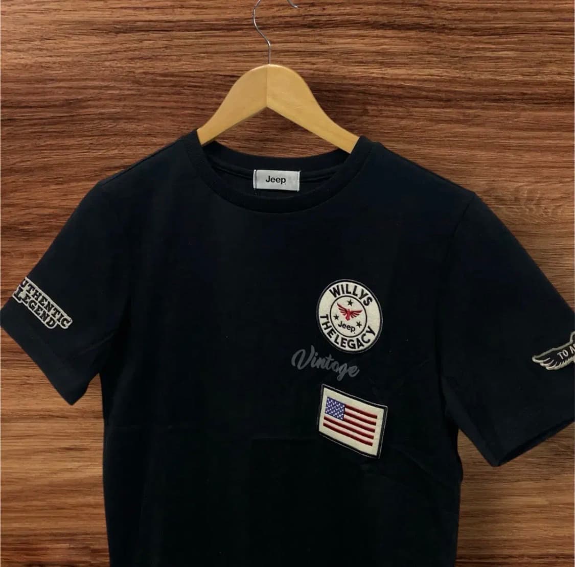 [새제품]지프JEEP 성조기와펜 반팔티 블랙 S 상품이미지2