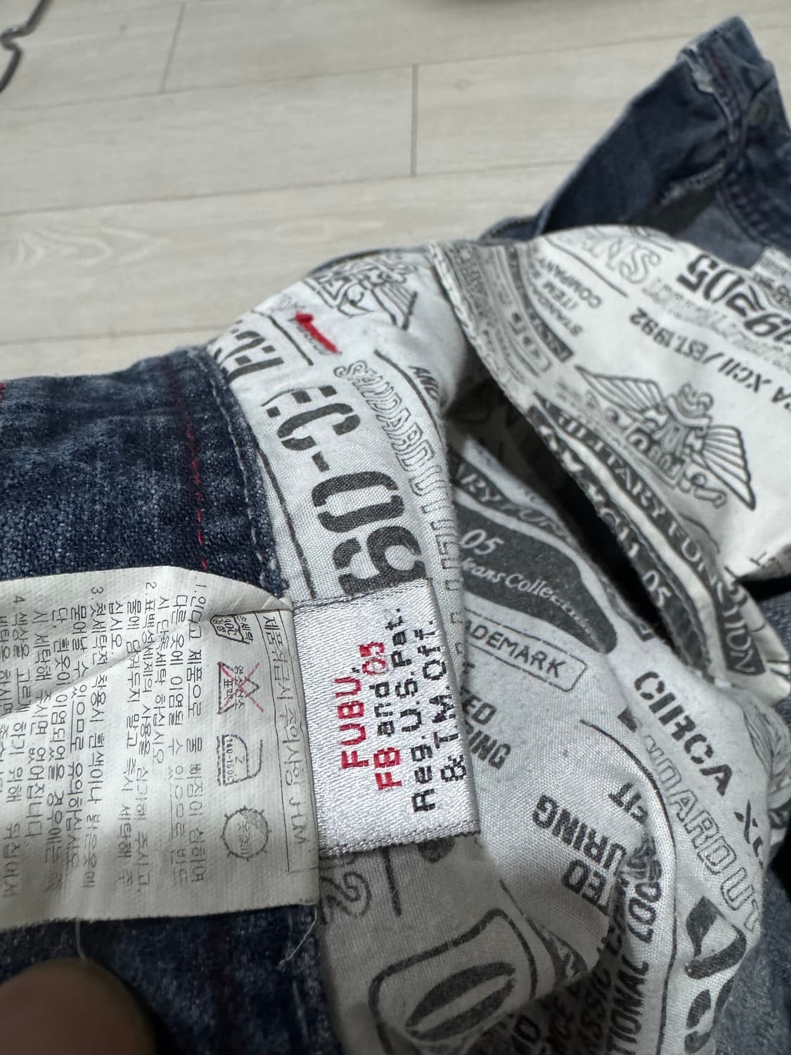 FUBU 후부 포드머스탱 자수로고 데님팬츠 상품이미지6